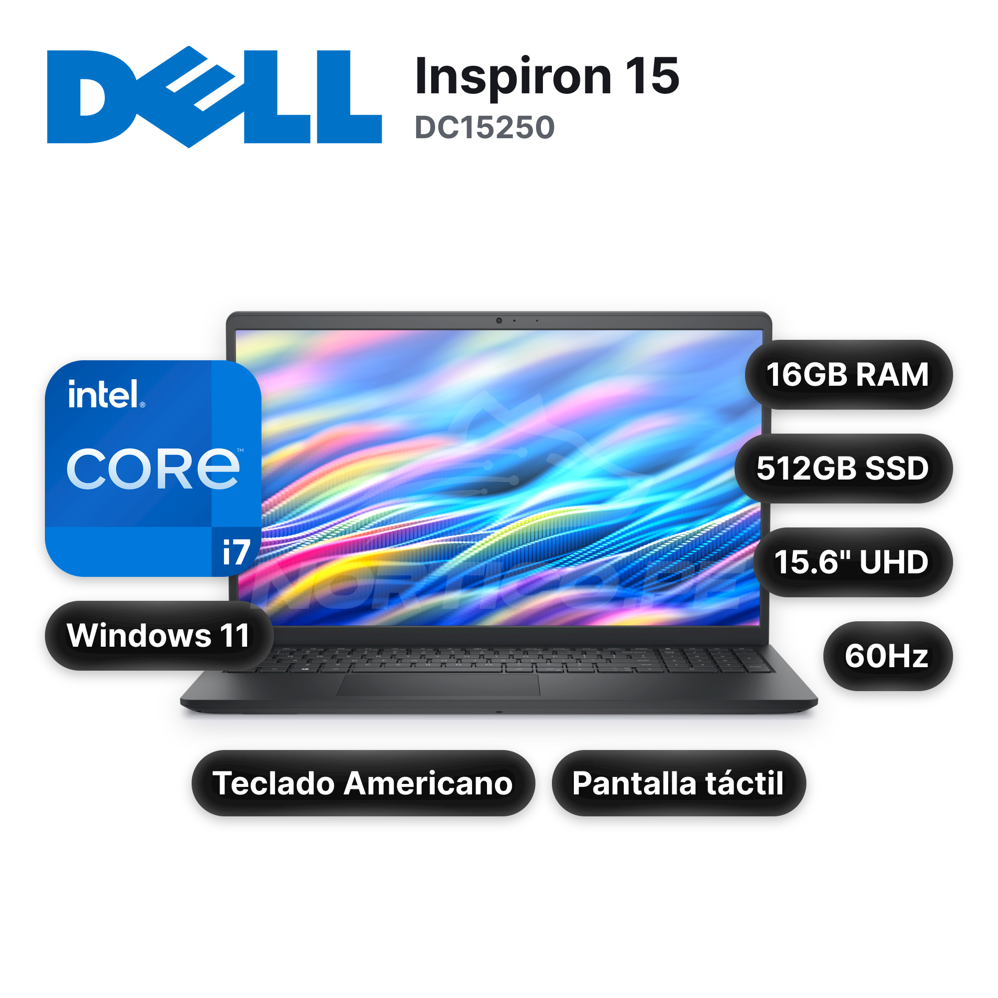 Laptop Dell Inspiron 15 DC15250 Core I7-1355U 16GB 512GB SSD 15.6" (LDC15250-7427BLK-PUS)