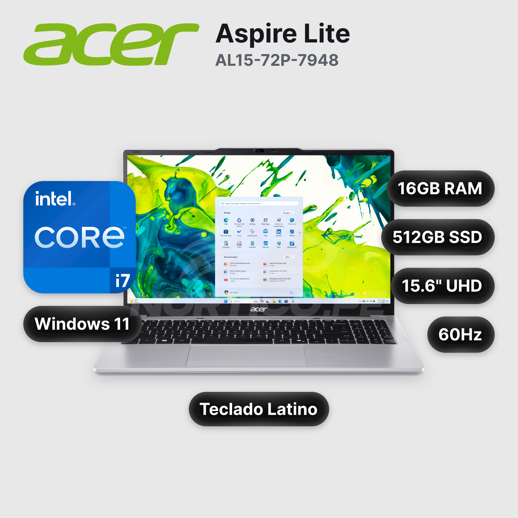 Laptop Acer Aspire Lite AL15-72P-7948 Core I7-13620H 16GB 512GB SSD 15.6" (NX.D4CAL.009)