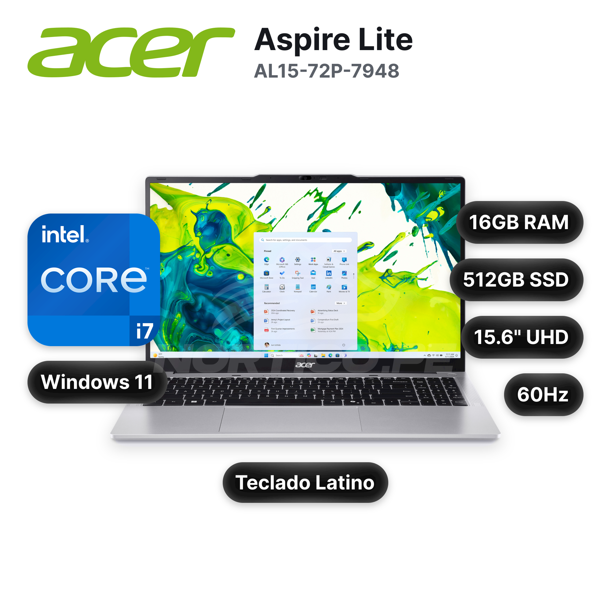Laptop Acer Aspire Lite AL15-72P-7948 Core I7-13620H 16GB 512GB SSD 15.6" (NX.D4CAL.009)