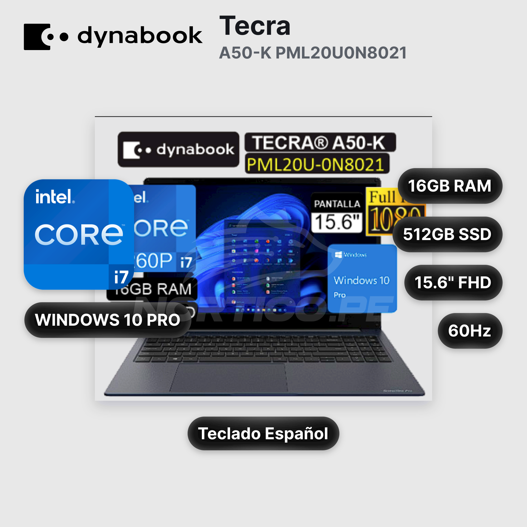 Laptop Dynabook Tecra A50-K PML20U0N8021 Core I7-1260P 16GB 512GB SSD 15.6" (PML20U-0N8021 (S))