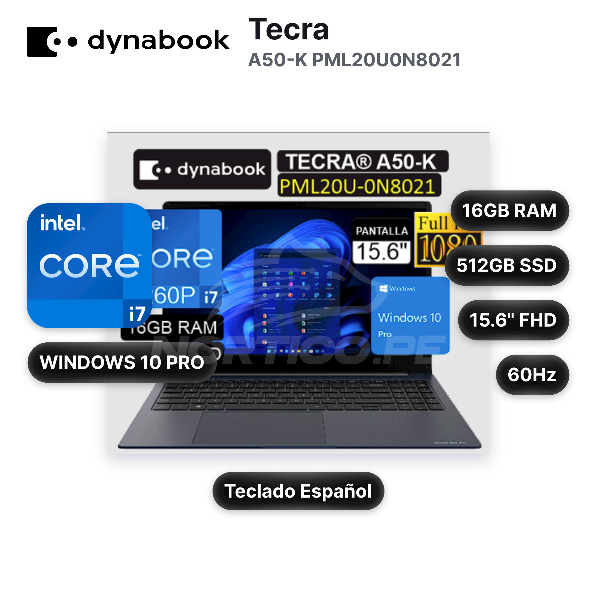 Laptop Dynabook Tecra A50-K PML20U0N8021 Core I7-1260P 16GB 512GB SSD 15.6" (PML20U-0N8021 (S))