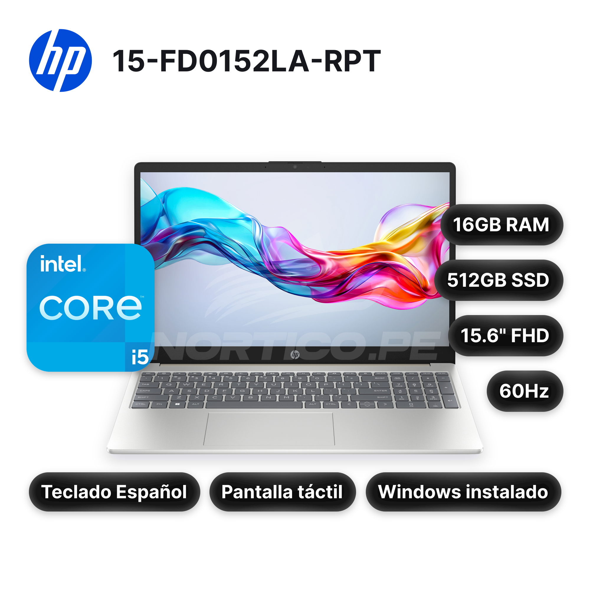 Laptop HP 15-FD0152LA-RPT Core I5-1334U 16GB 512GB SSD 15.6" (RPT-B9TS2LA#ABM)