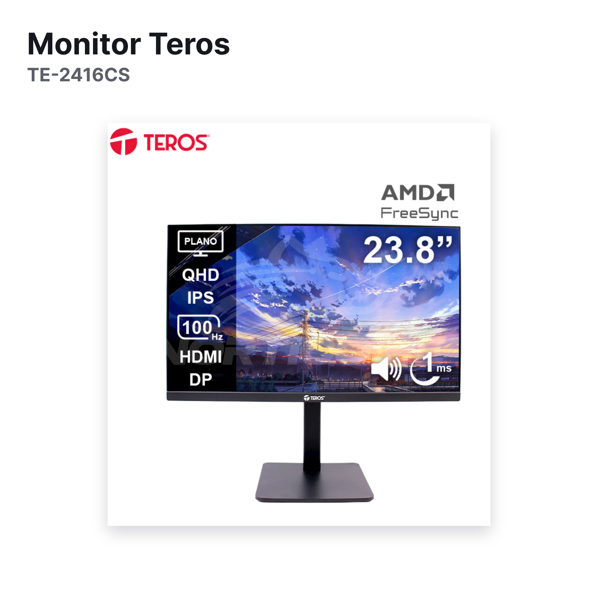 Monitor Teros TE-2416CS 23.8" QHD IPS 100Hz (TE2416CS)