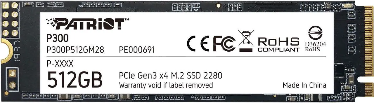 SSD PATRIOT P300 512GB NVME M.2 2280 PCIE GEN3 X4